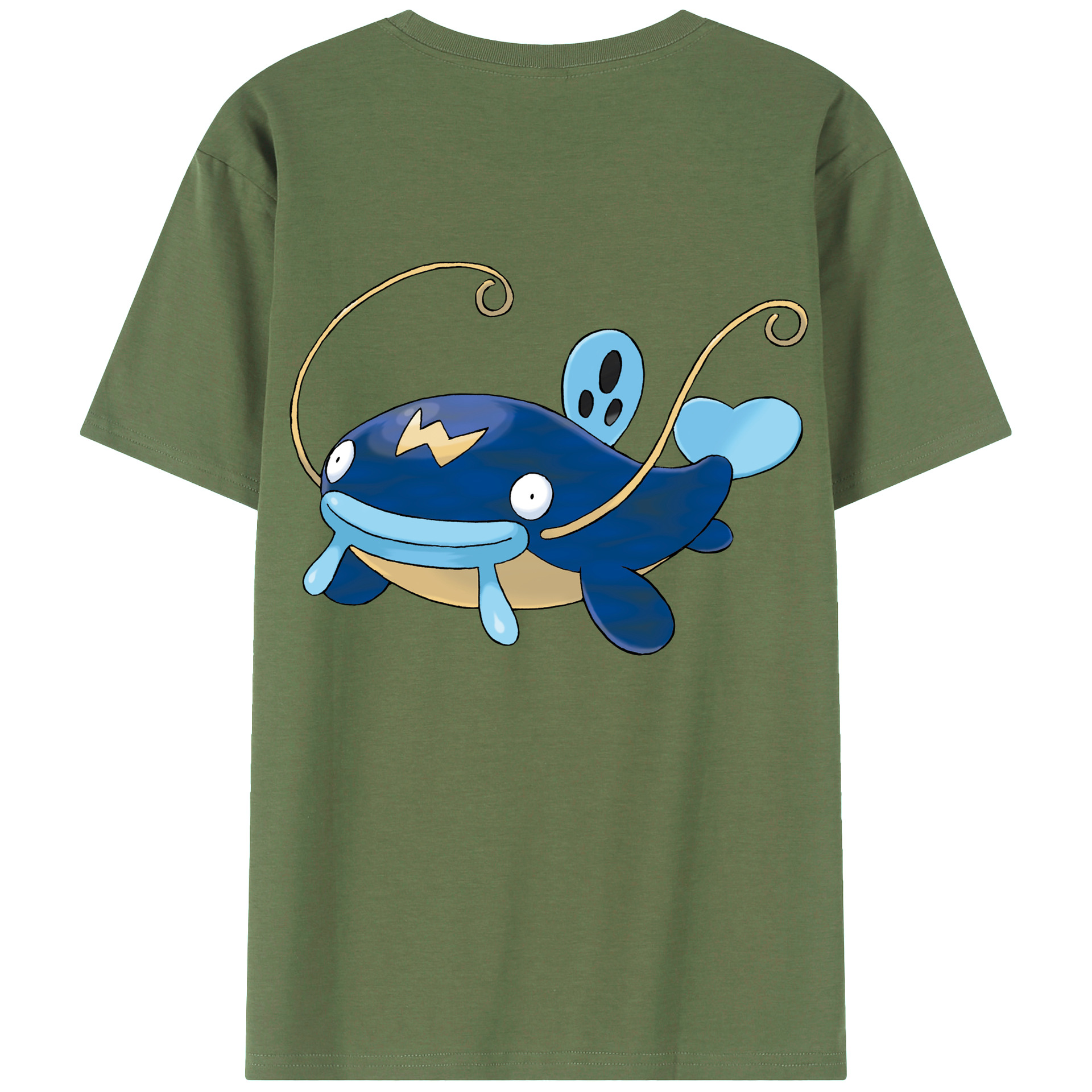 （画像用） ポケットモンスター Pokémon 綿100％ メンズ半袖Tシャツ（バックプリント） 通気性